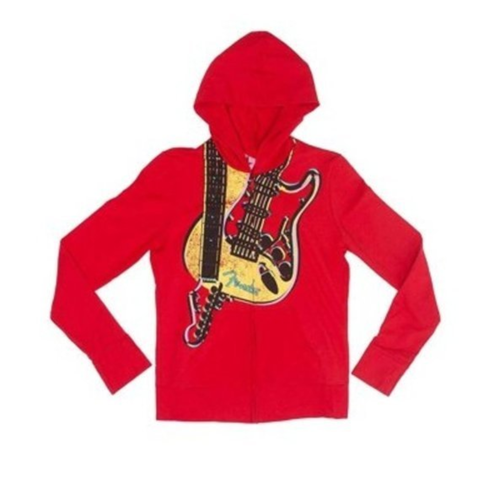 Teen Girl's Fender The Collection by Da Vinci Stratocaster Guitar Zip Up‎ Jacket